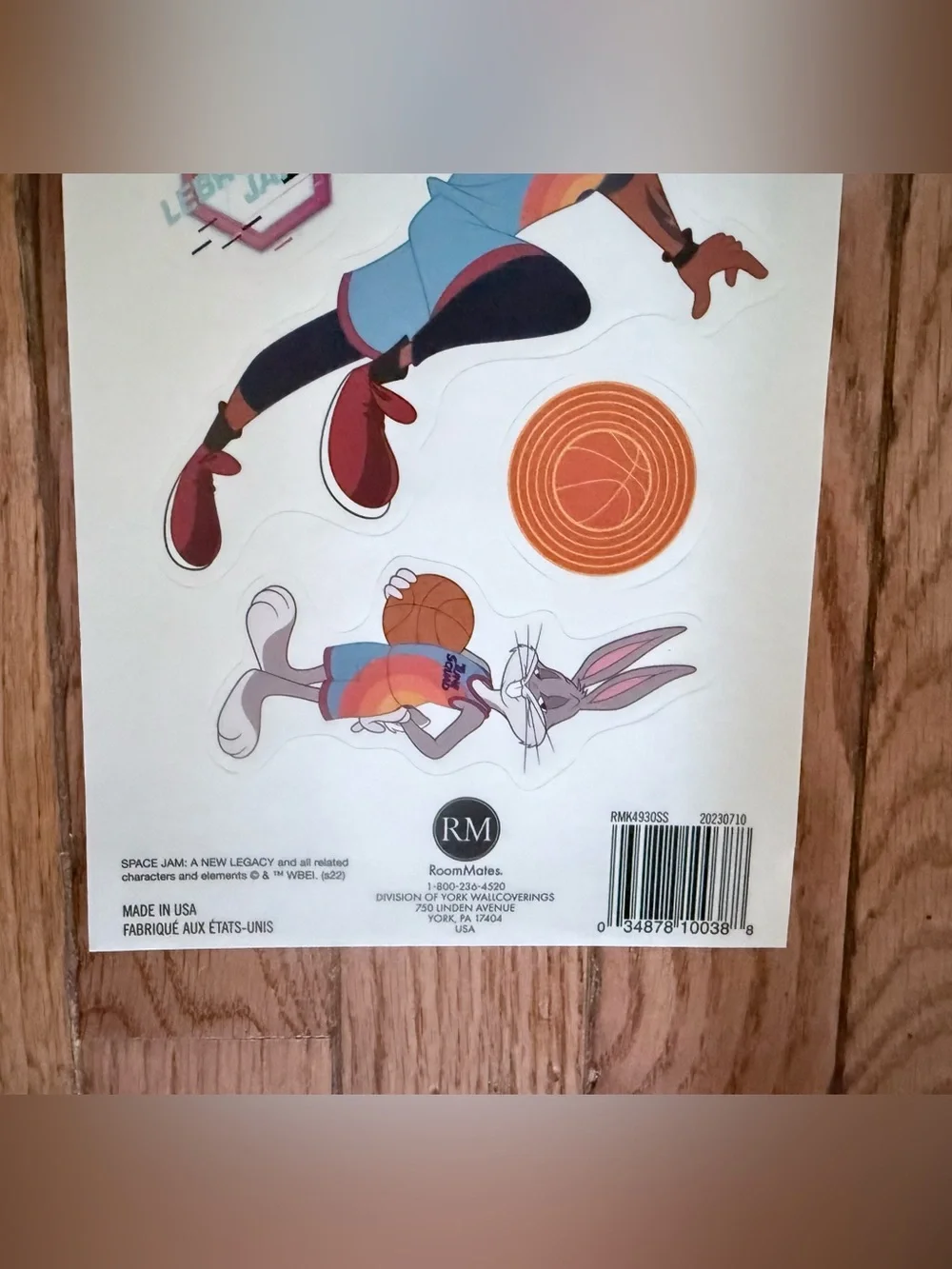 Lot of 10 Space Jam Peel & Stick Wall Decals - 100 Total